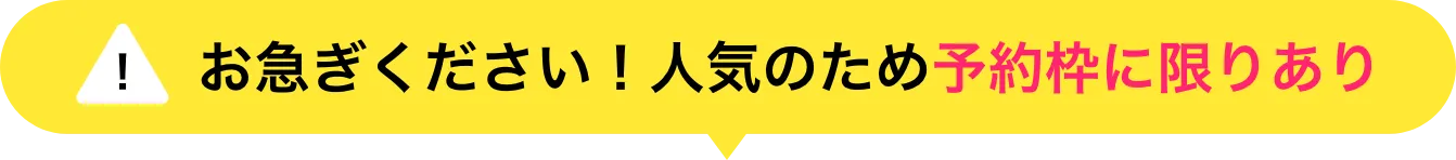 お急ぎください!人気のため予約枠に限りあり