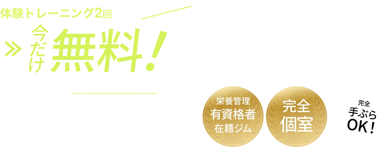 体験トレーニング2回が今だけ無料!今なら入会金11,000円も無料!